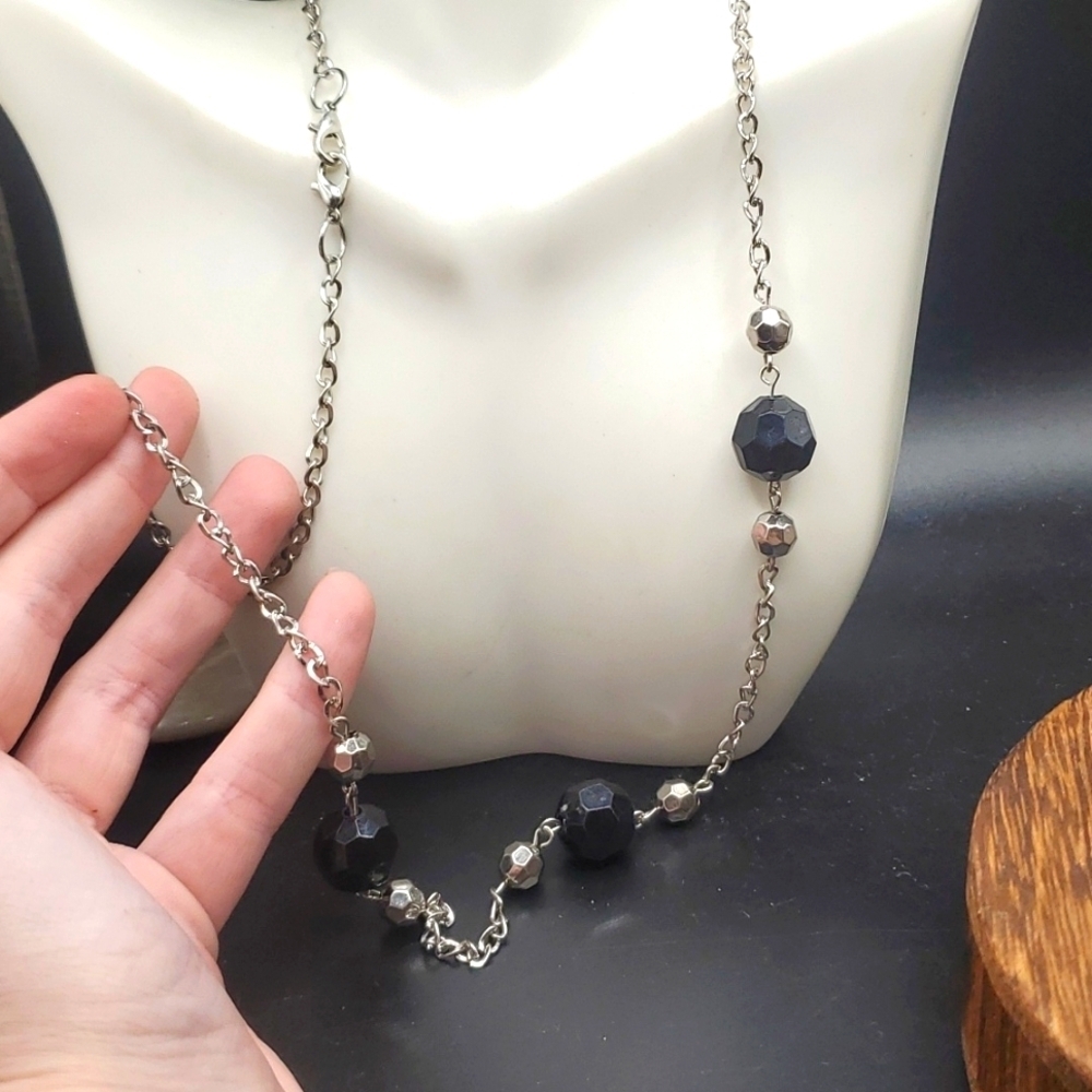 Pop disco ball facet‎ beaded necklace N3302